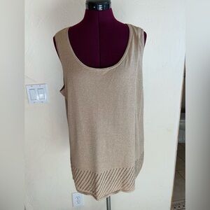 H by Halston gold metallic sleeveless top